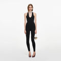 Black Halter Neck Knit Bodysuit