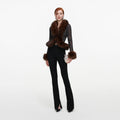 Black Flared Knit Trousers