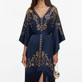 Navy Sequin Embroidered Kaftan