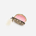 Black Crystal Oval Clutch Bag