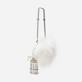 Cream Feather Clutch Bag