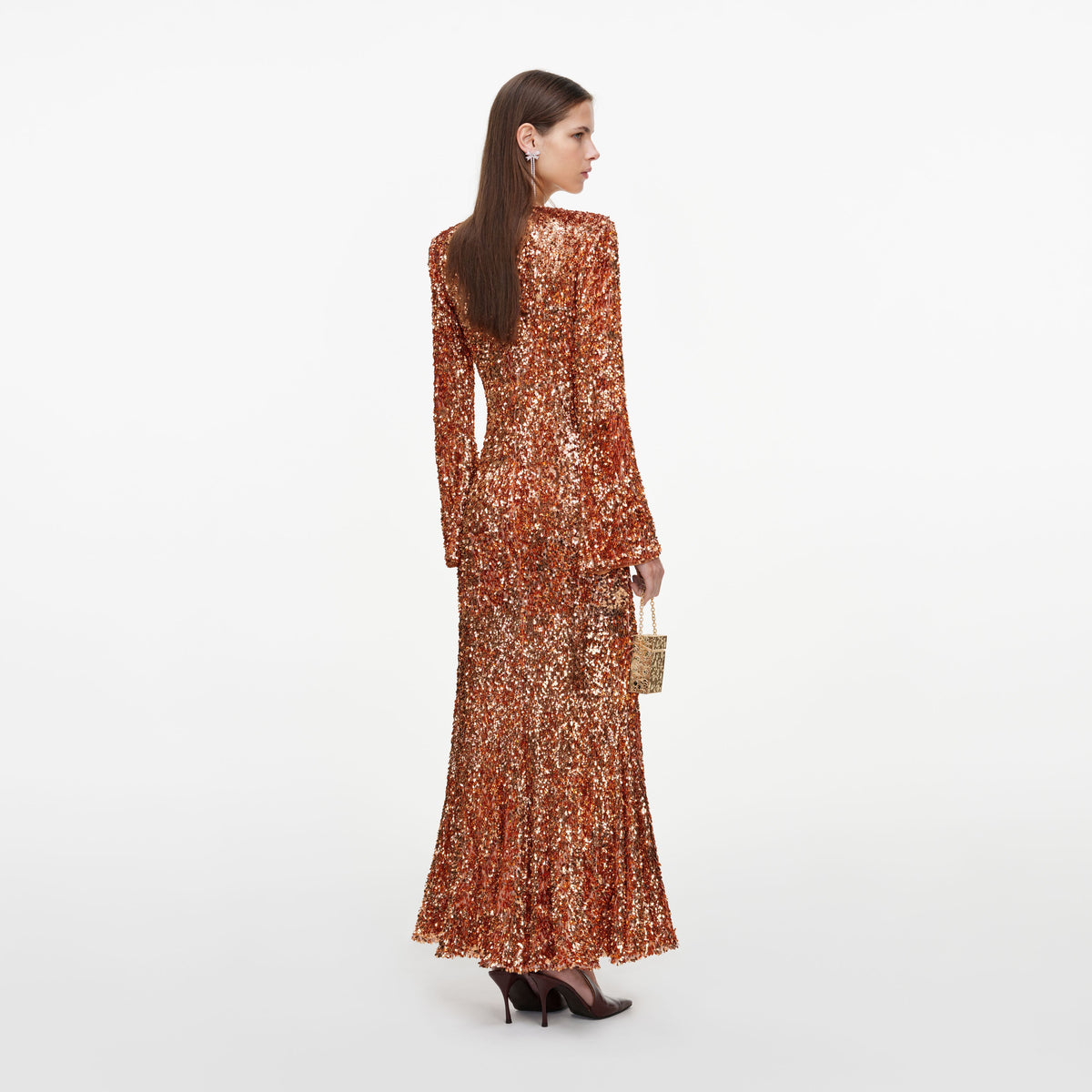 Gold Sequin Maxi Dress