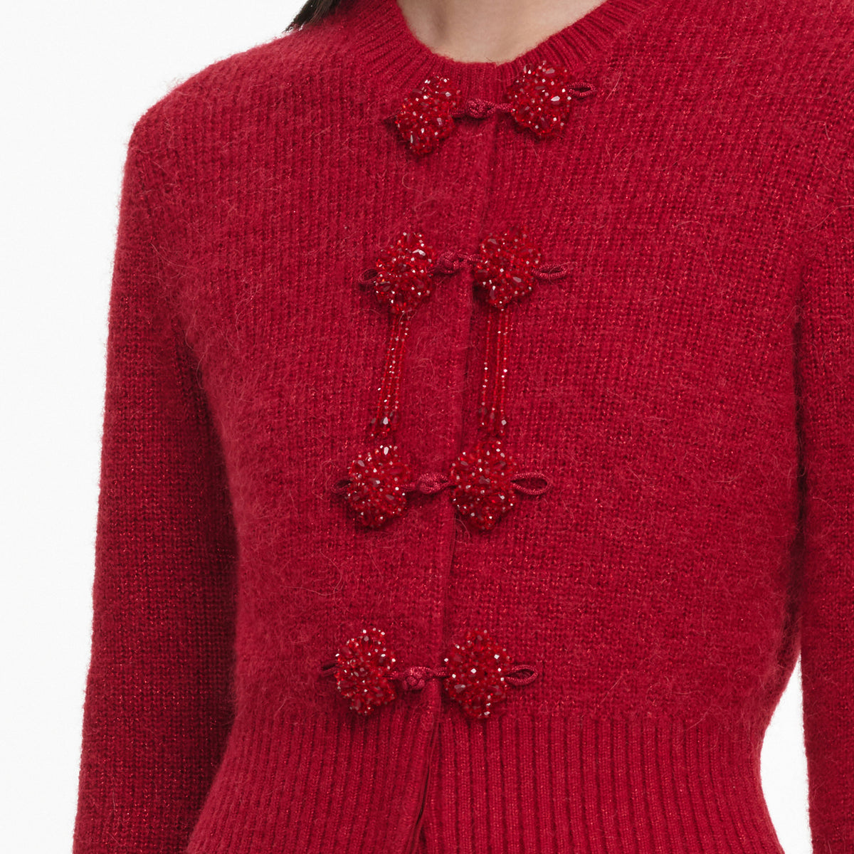 Red Soft Knit Cardigan