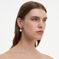 Gold Crystal Pearl Drop Earrings