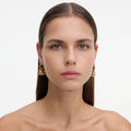 Gold Crystal Bunny Hoop Earrings