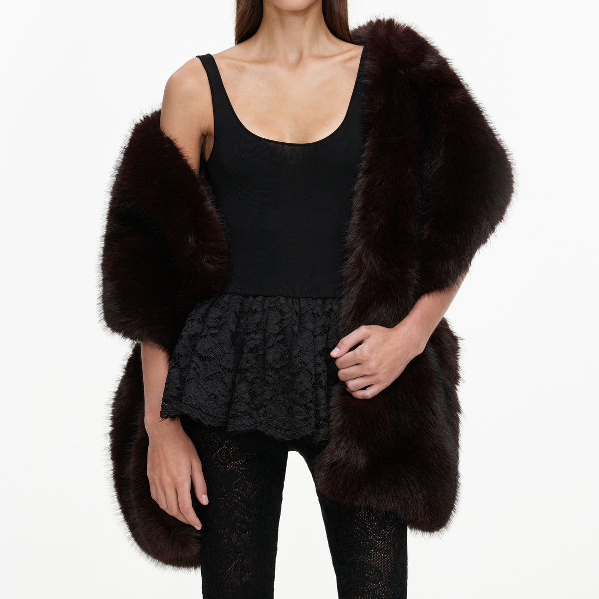 Brown Faux Fur Scarf