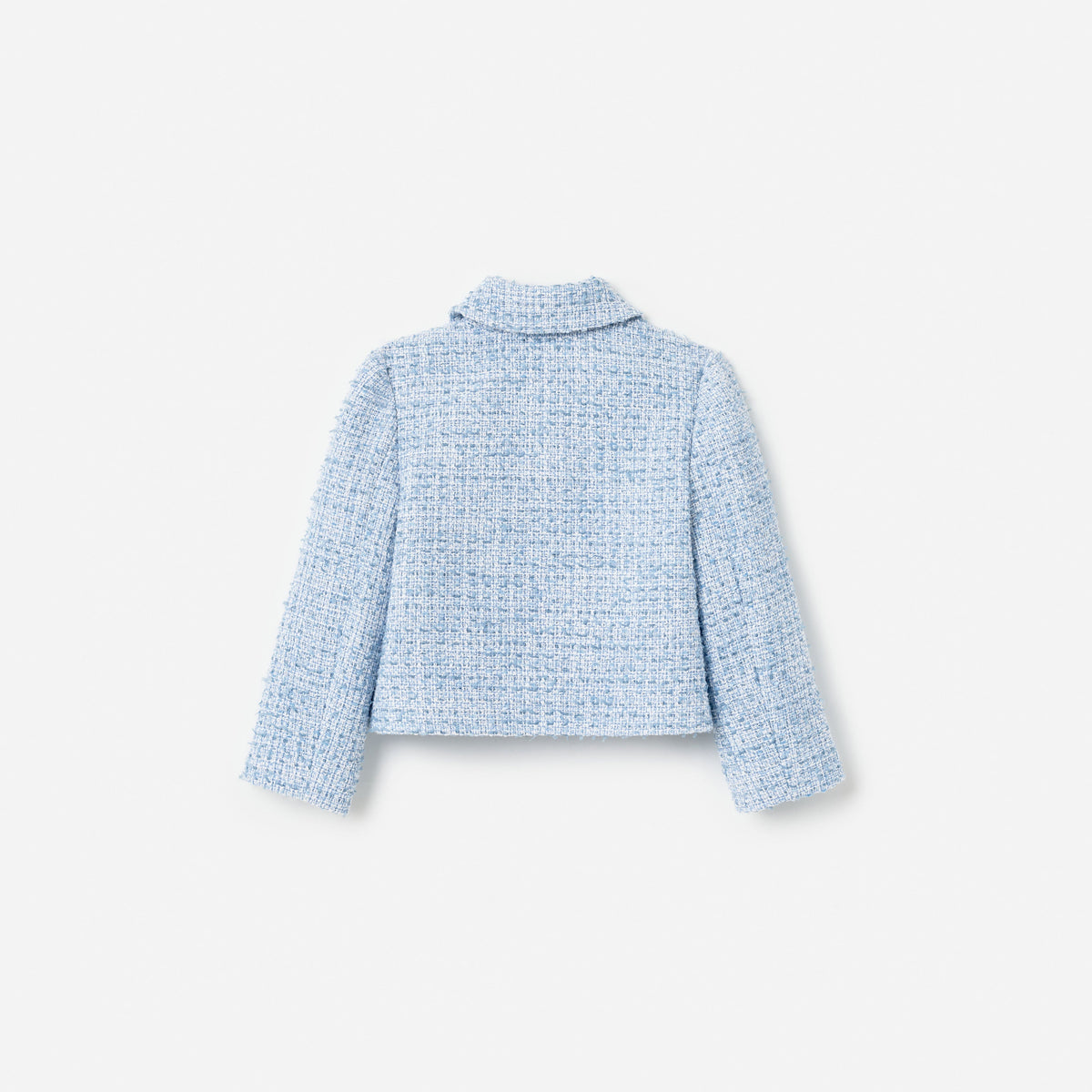 Blue Textured Boucle Jacket