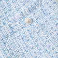Blue Textured Boucle Shorts