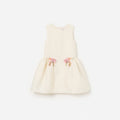 Cream Taffeta Flower Dress