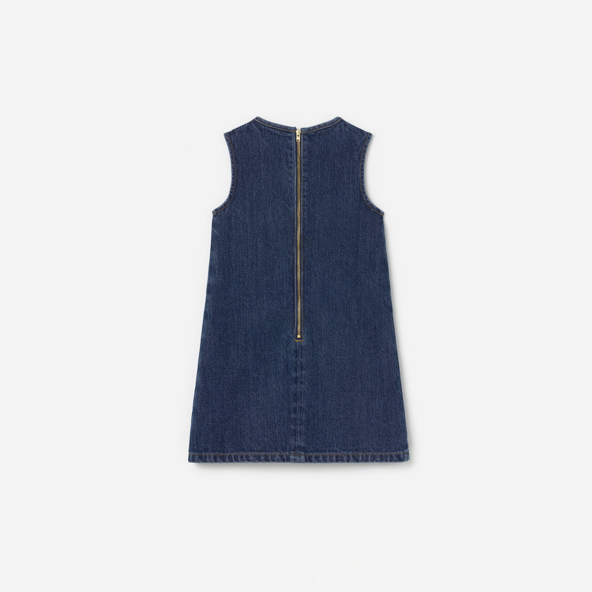 Blue Denim Lace Bib Dress