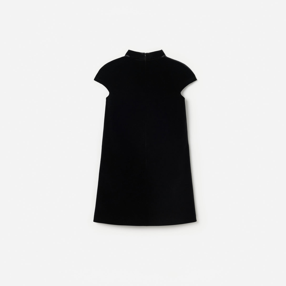 Black Velvet Flower Embellished Dress