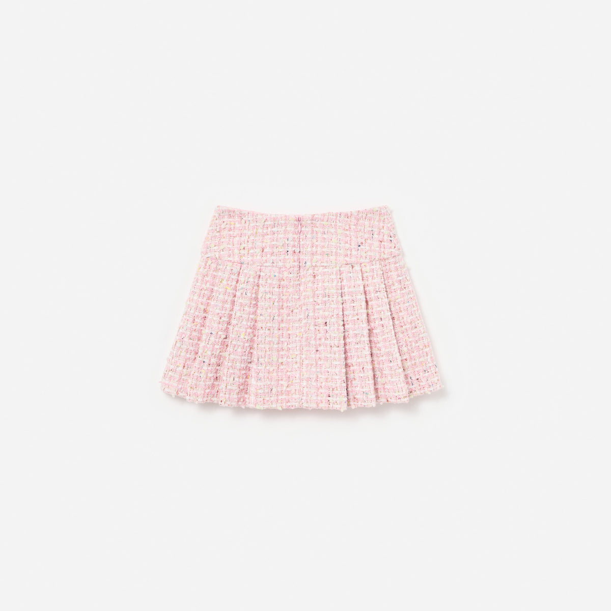 Pink Textured Boucle Mini Skirt