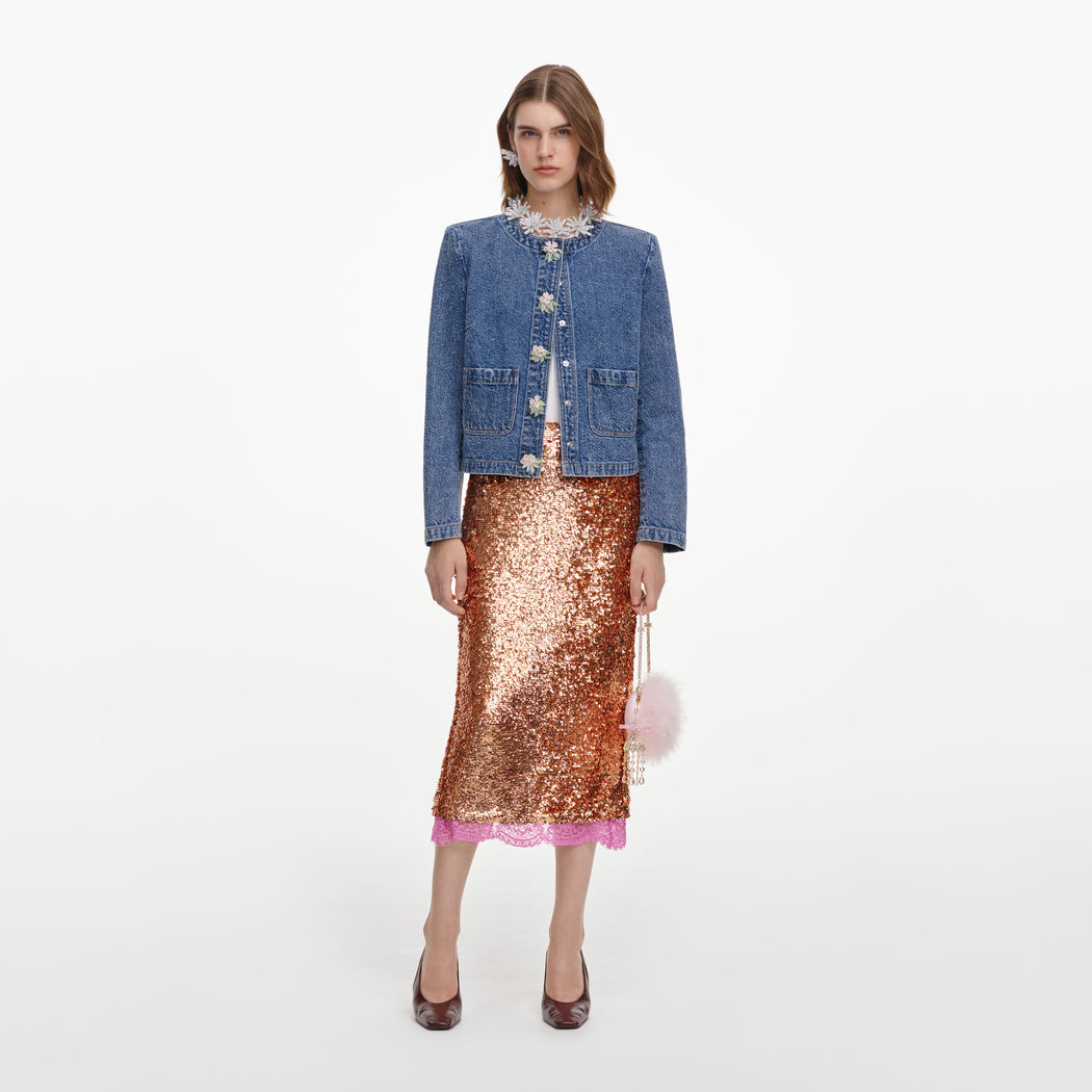 Textured Denim Jacket