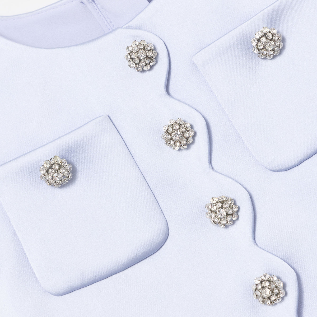 Detail Shot of the Lilac Satin Lace Dress