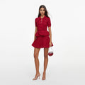 Red Knit Peplum Mini Dress