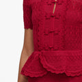 Red Knit Peplum Mini Dress