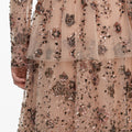 Beige Sequin Embellished Tiered Maxi Dress