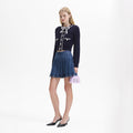 Navy Soft Knit Bow Cardigan