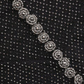 Black Rhinestone Fishnet Crossover Midi Dress
