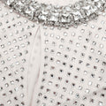 Cream Rhinestone Diamante Trim Maxi Dress