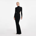 Black Viscose Knit Cut Out Maxi Dress