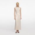 Champagne Rhinestone Cut Out Midi Dress