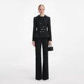 Black Wool Double Breasted Jumpsuit
