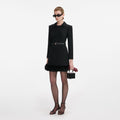 Black Wool Double Breasted Mini Dress