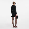 Black Wool Double Breasted Mini Dress