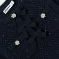 Navy Knit Long Sleeve Dress