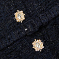 Navy Boucle Tailored Maxi Dress