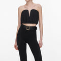 Black Bandeau Jersey Top