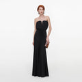 Black Jersey Bandeau Maxi Dress