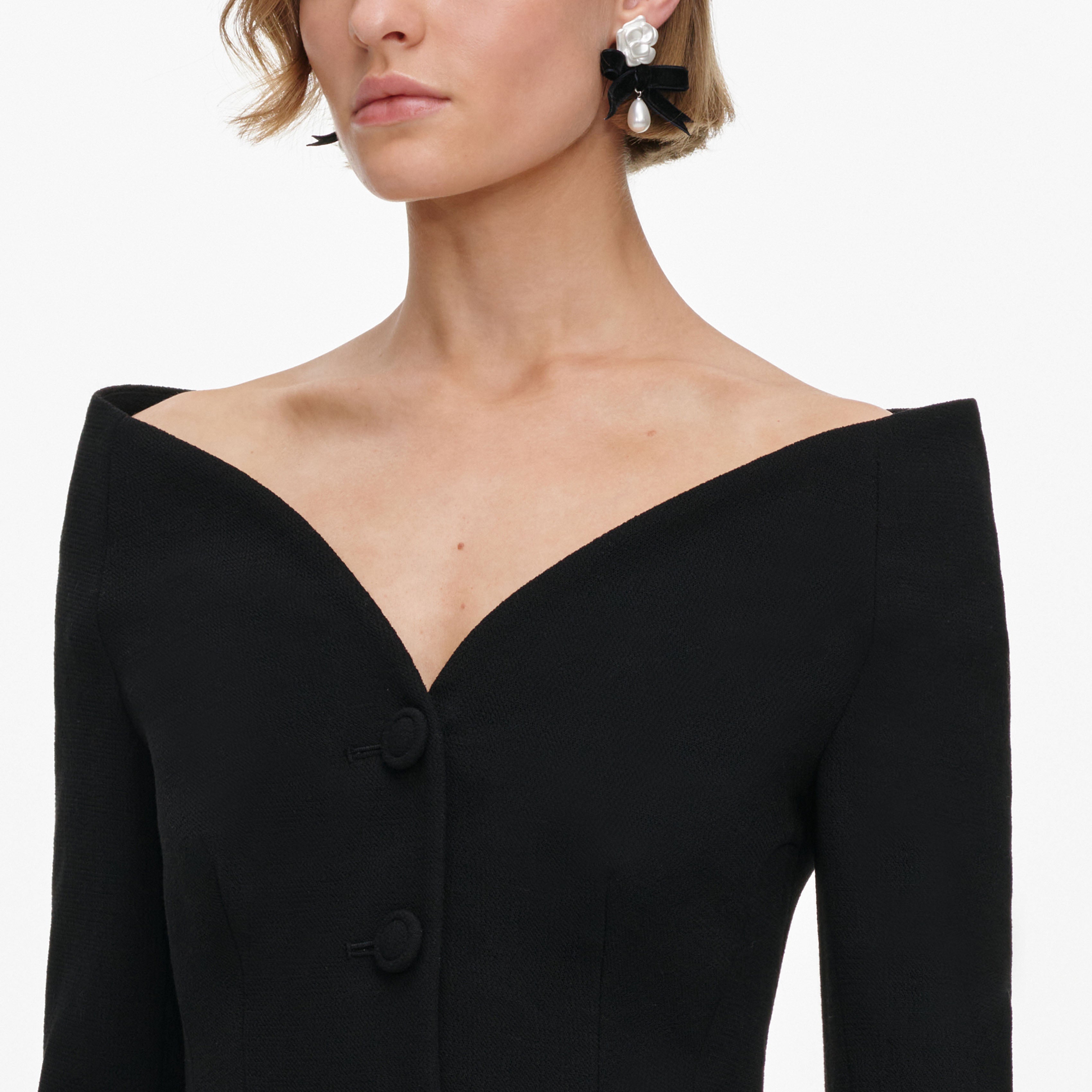Black Wool Crepe Jacket