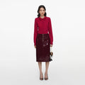 Red Flower Knit Cardigan