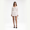 Cream Metallic Boucle Mini Dress