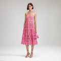 Pink Azaelea Lace Midi Dress