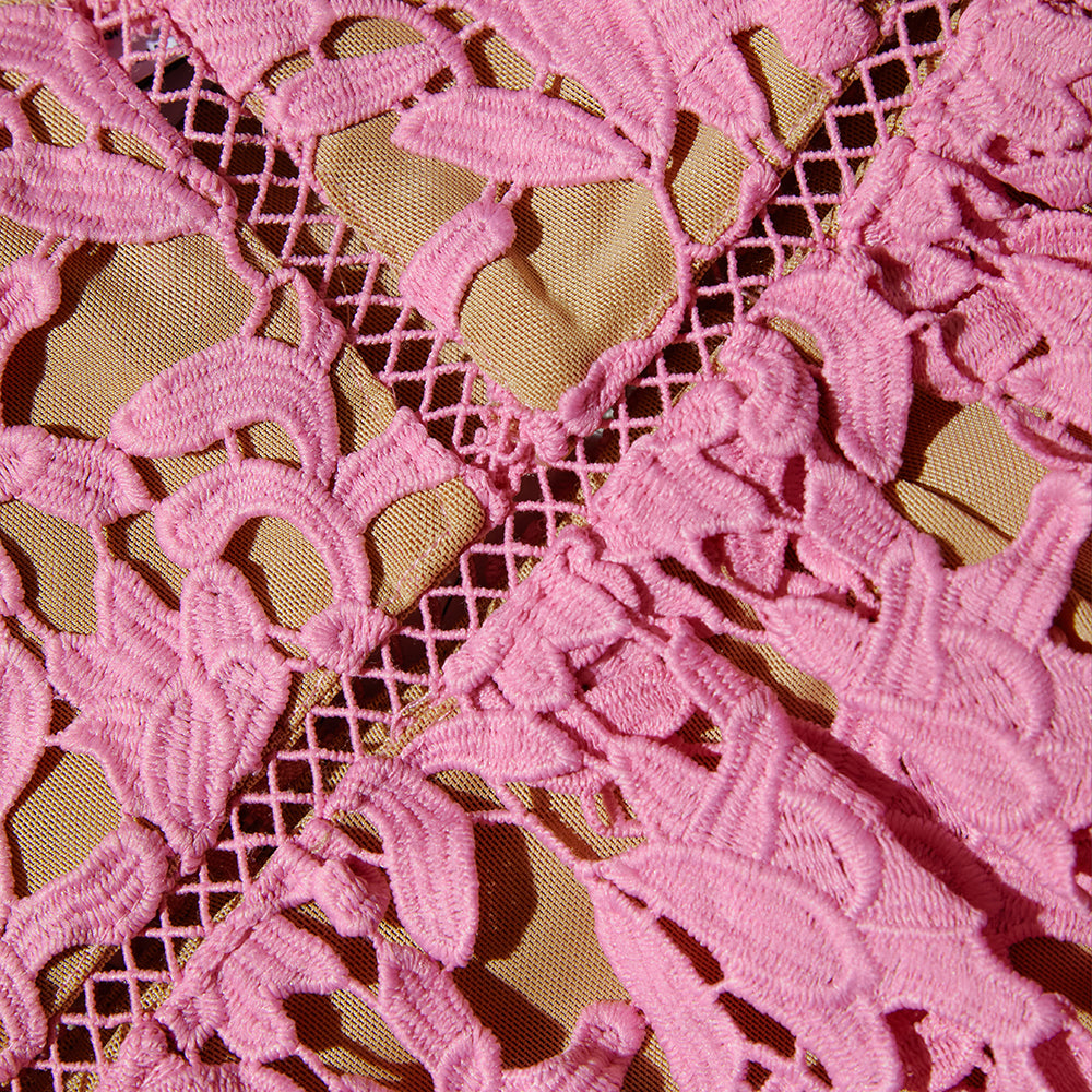 Pink Azaelea Lace Midi Dress
