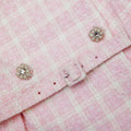 Pink Boucle Off Shoulder Mini Dress