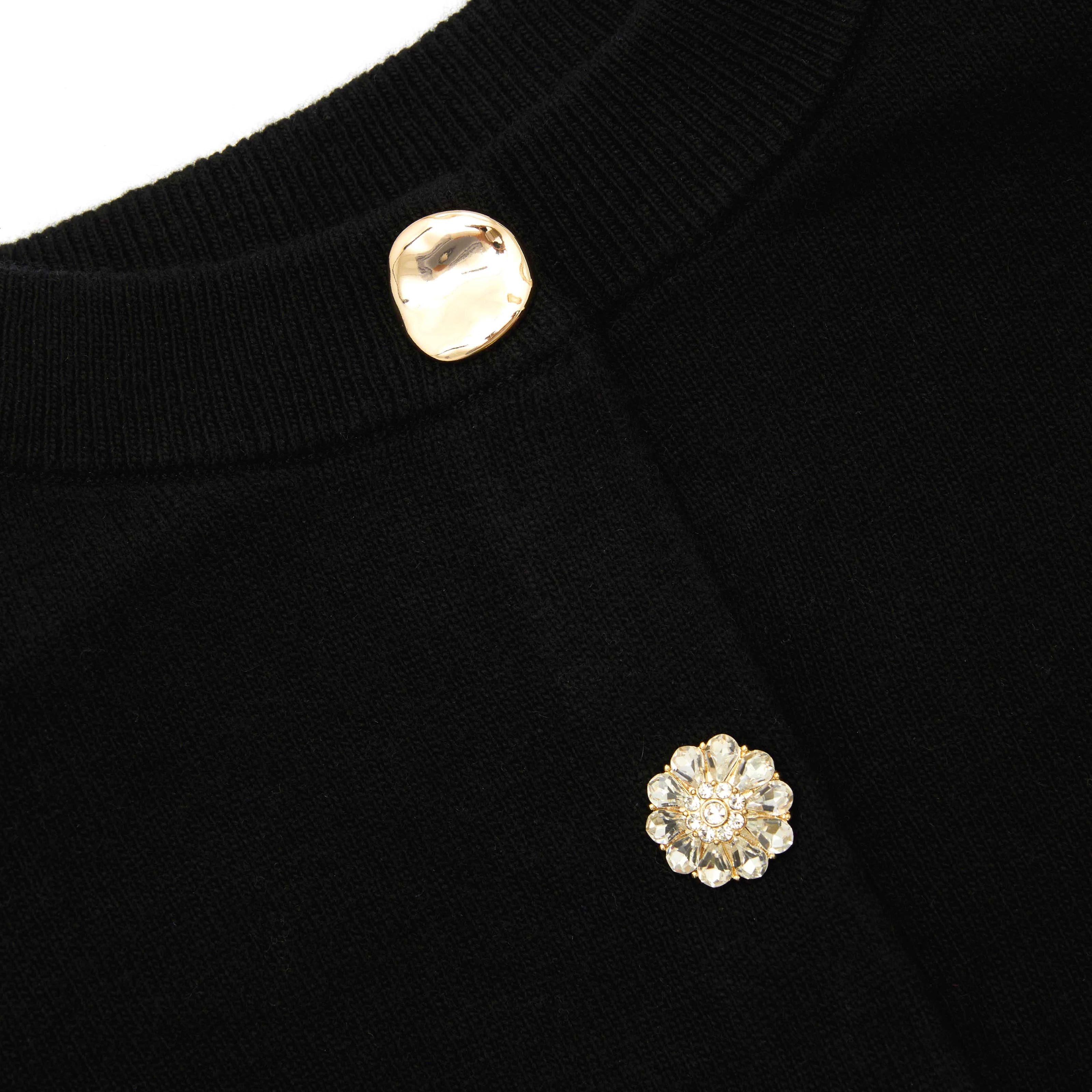 Black Cashmere Blend Cardigan