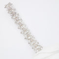 White Stretch Crepe Diamante Midi Dress