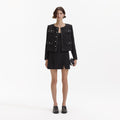 Black Boucle Trimmed Jacket