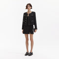 Black Boucle Trimmed Jacket
