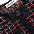 Black And Red Check Knit Mini Dress