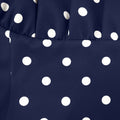 Navy Bandeau Polka Dot Satin Midi Dress