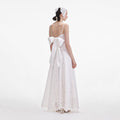 White Cotton Embroidered Maxi Dress