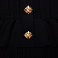 Black Knit Peplum Midi Dress