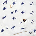 Cream Satin Bow Print Blouse