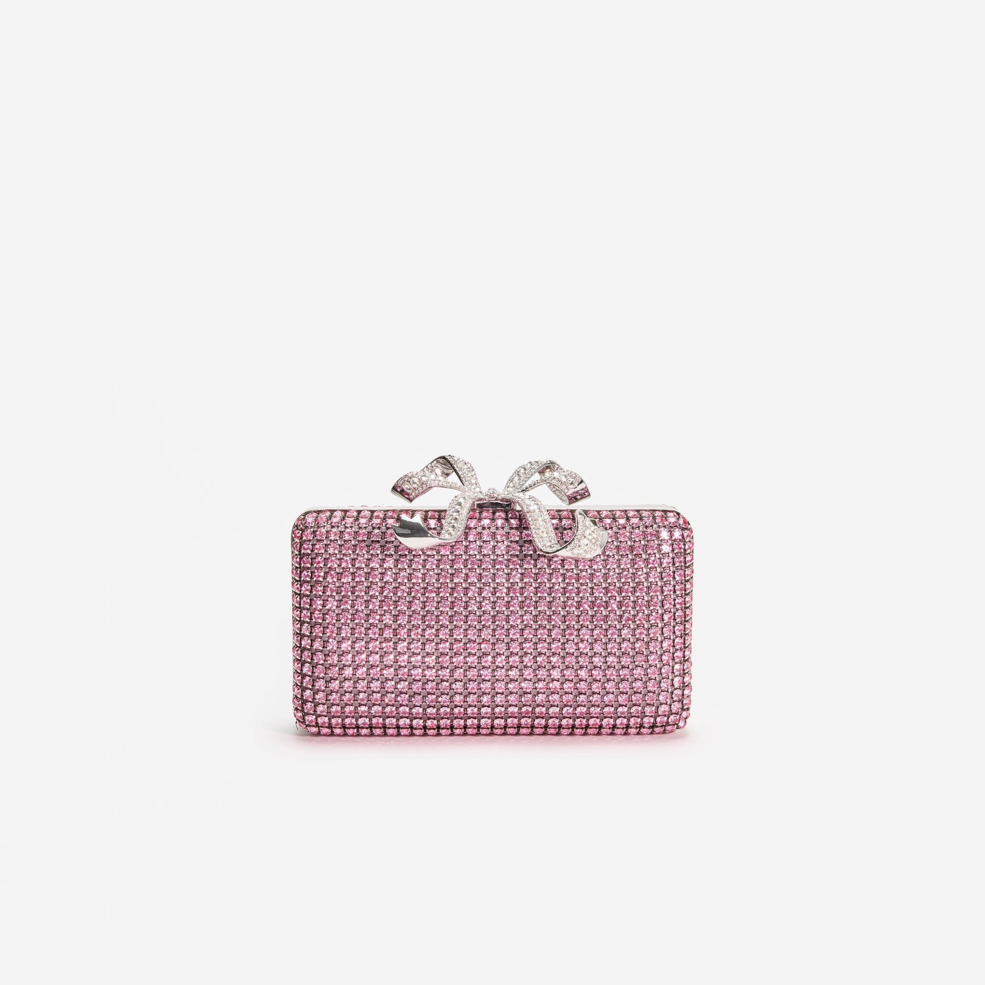 A photo of the Pink Crystal Box Clutch
