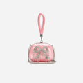 Pink Pearl Top Handle Clutch Bag